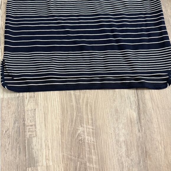 Max Studio Women’s Small Navy White Striped Ruffle Bell Sleeve Top - Picture 6 of 12